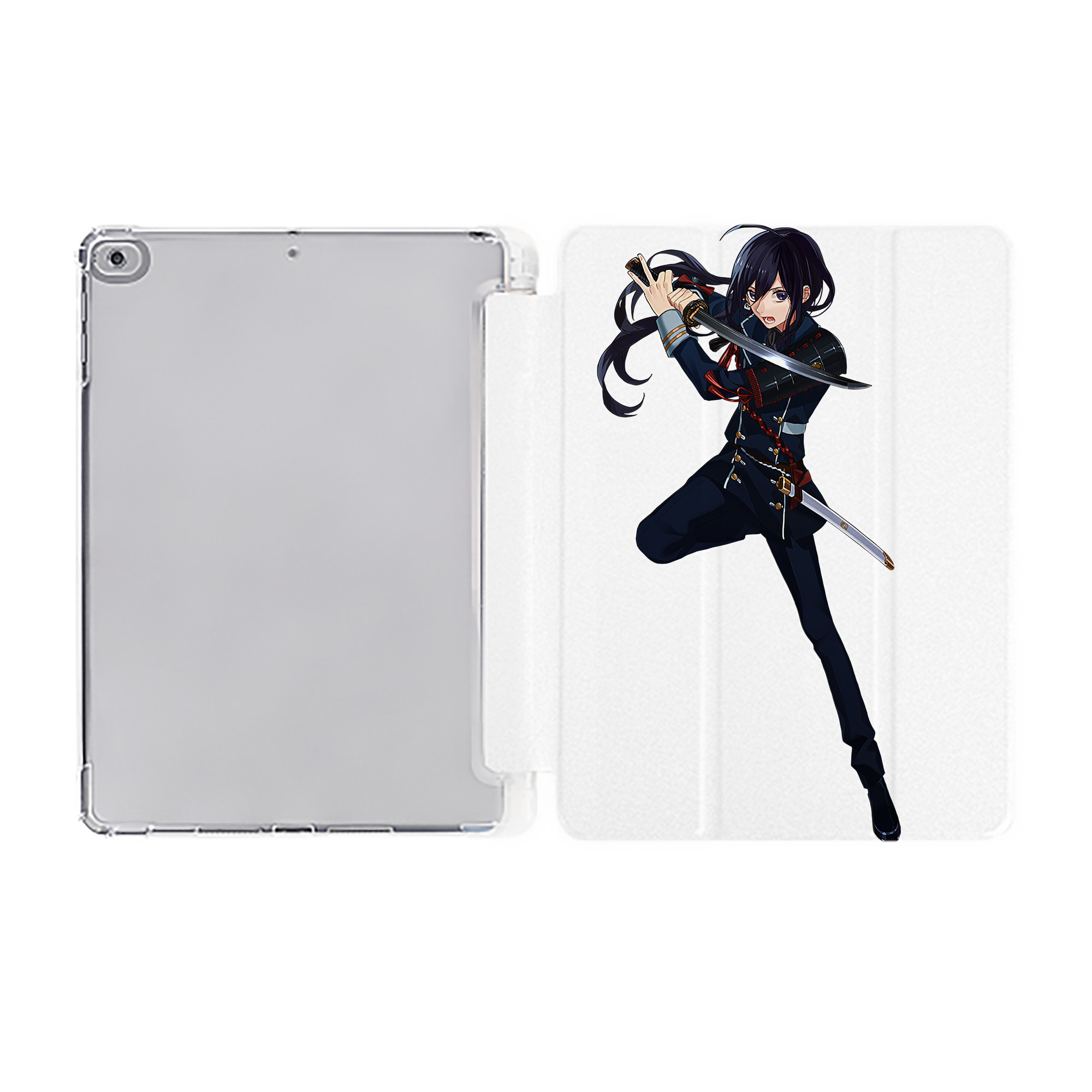 （画像用） 刀剣乱舞 Touken Ranbu IPad ケース ペン収納付き 三つ折りスタンド PUレザー×シリコン 対応機種9.5/10.5/10.9インチ